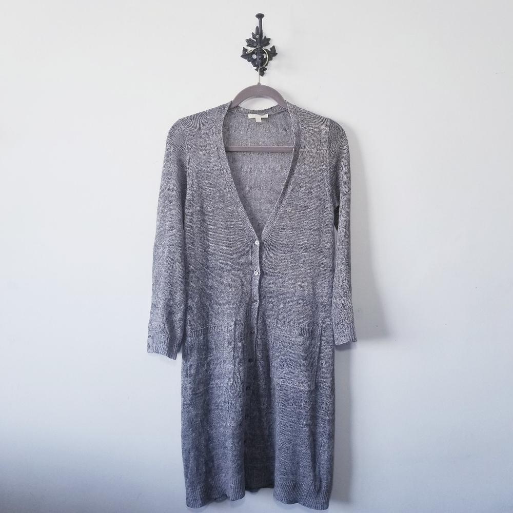 Eileen Fisher 100% Organic Cotton Long Cardigan Size XS